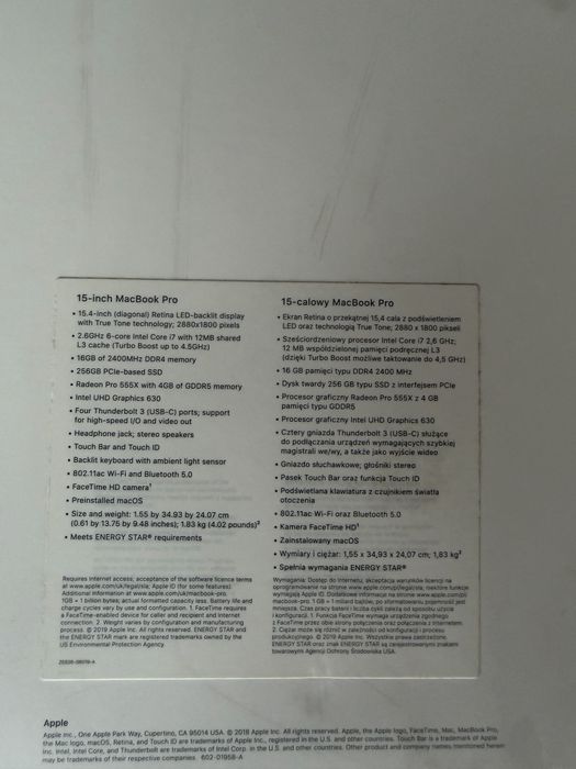 Macbook Pro 15”, i7, 16gb Ram, 256 gb SSD, Placa dedicata Radeon