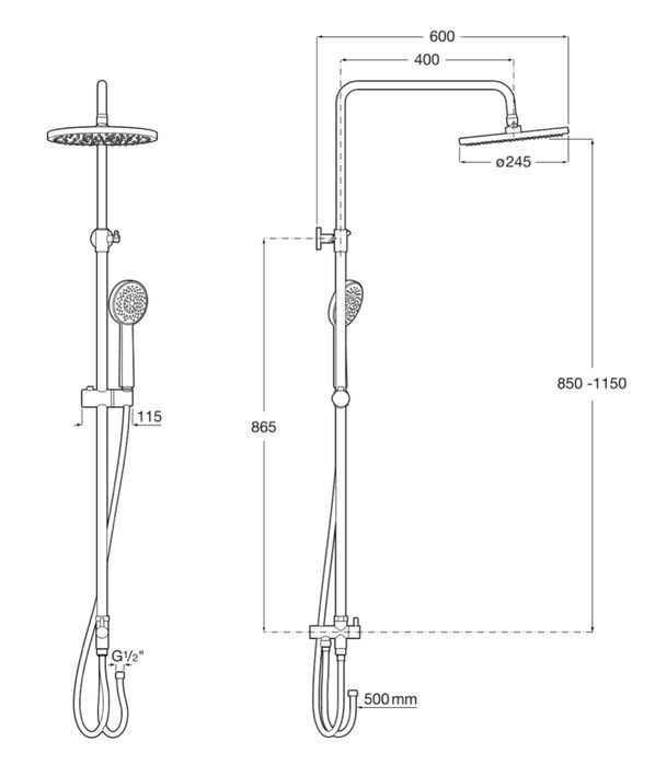 Телескопична душ систеча EVEN - M  С ЧУЧУР