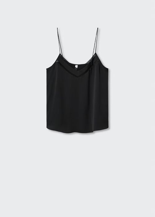 Mango топ от сатен нов С