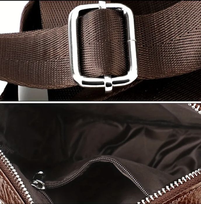 Мъжка изискана кожена чантичка /Черна с широко приложение -10%Промоция