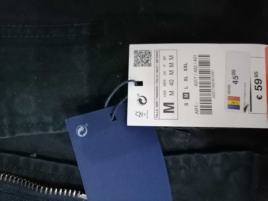 Дълго мъжко дънково яке М размер, чисто ново, купувана от Зара Андора