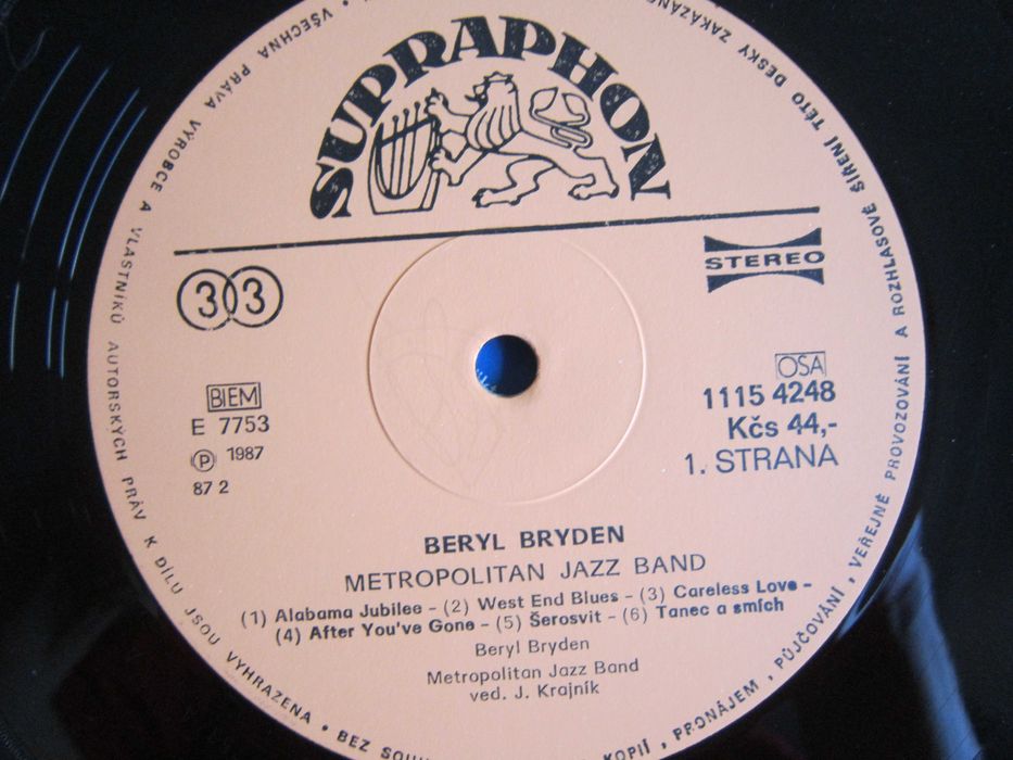 vinil cadou rar Metropolitan Jazz Band &Beryl Bryden Dixieland 1987