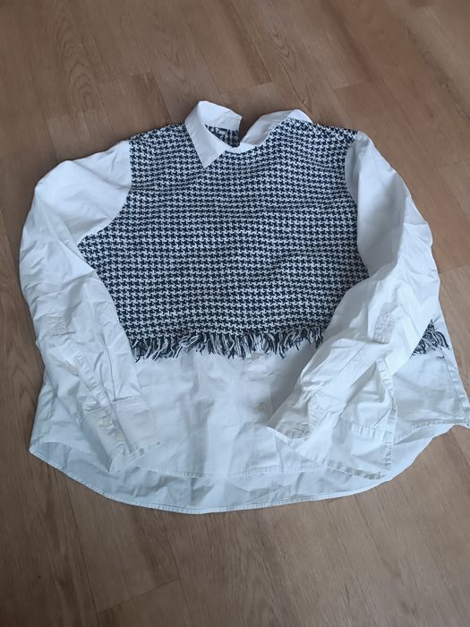 Рубашка белая с вшитой жилеткой