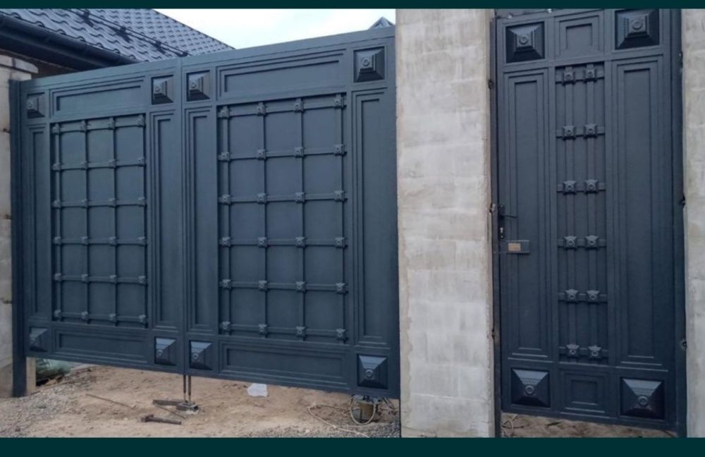 Ворота навес забор тапчан решотки.