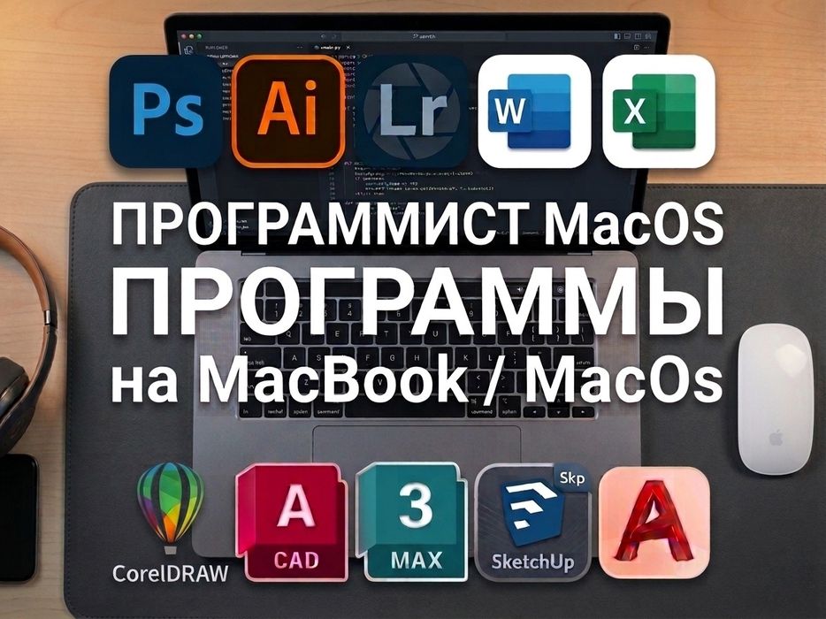 Программист Мак Autocad Corel на MacBook Автокад Office Программы