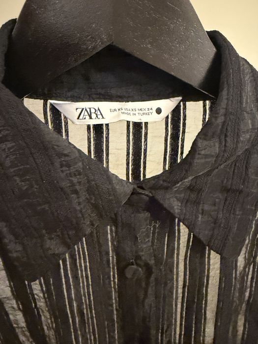 ZARA черна риза с буфан ръкав