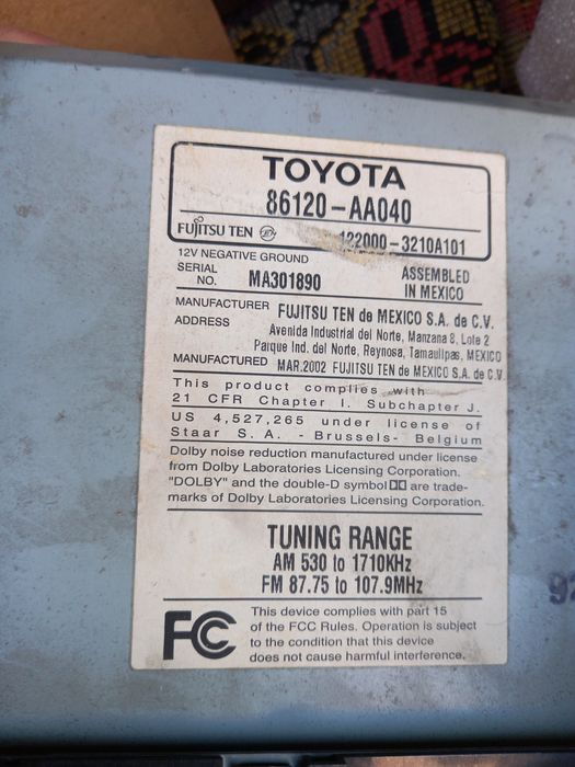 Магнитола TOYOTA