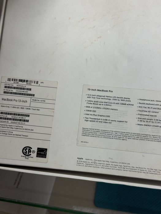 Macbook Pro 13 2019 A2159