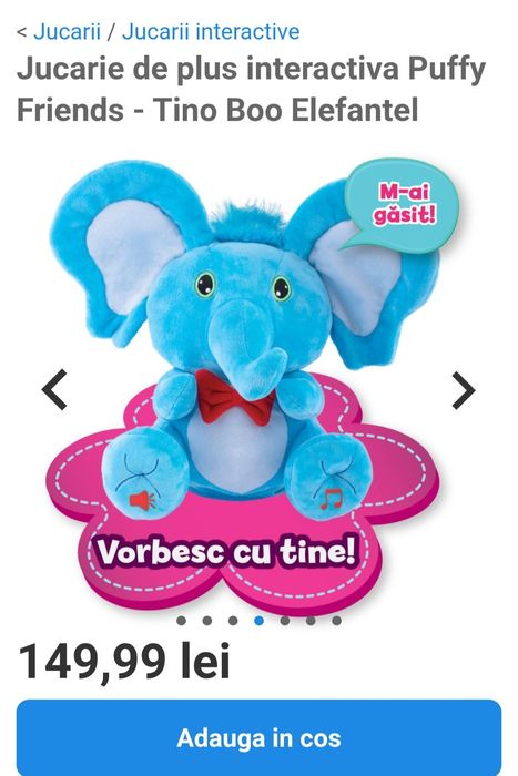 Elefantelul interactiv Tino Boo Noriel