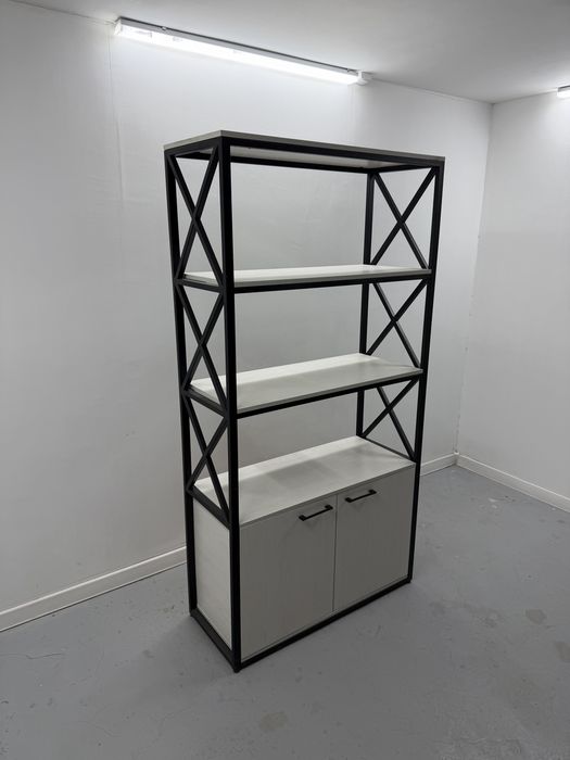 Усиленный стеллаж с тумбой в стиле лофт (бесплатная доставка)