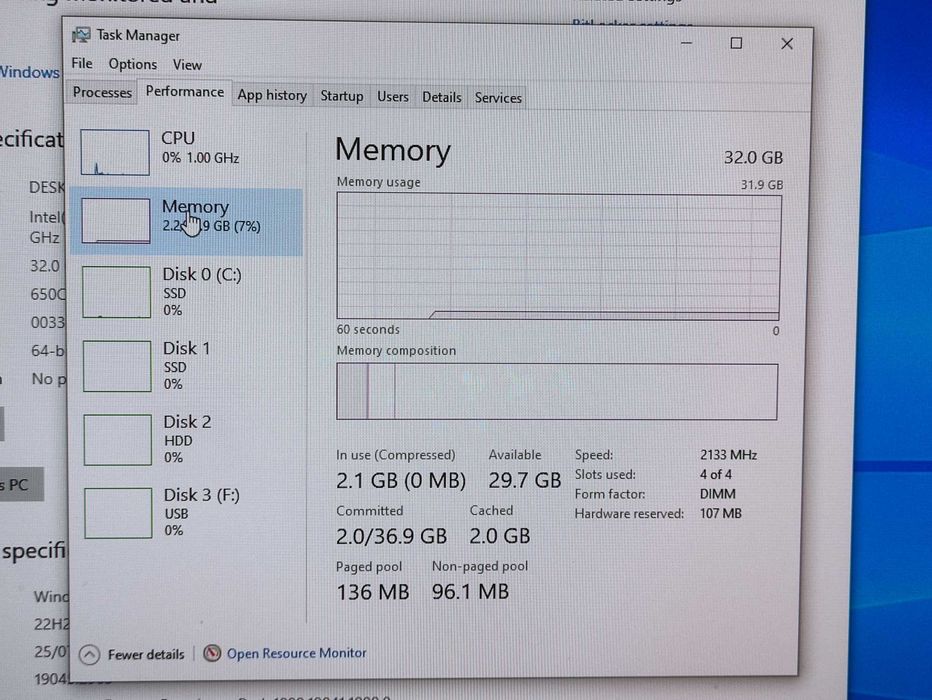 Lenovo ThinkStation XEON E3-1275 (3.6Ghz) 32GB RAM, 2x256GB SSD, 1TB