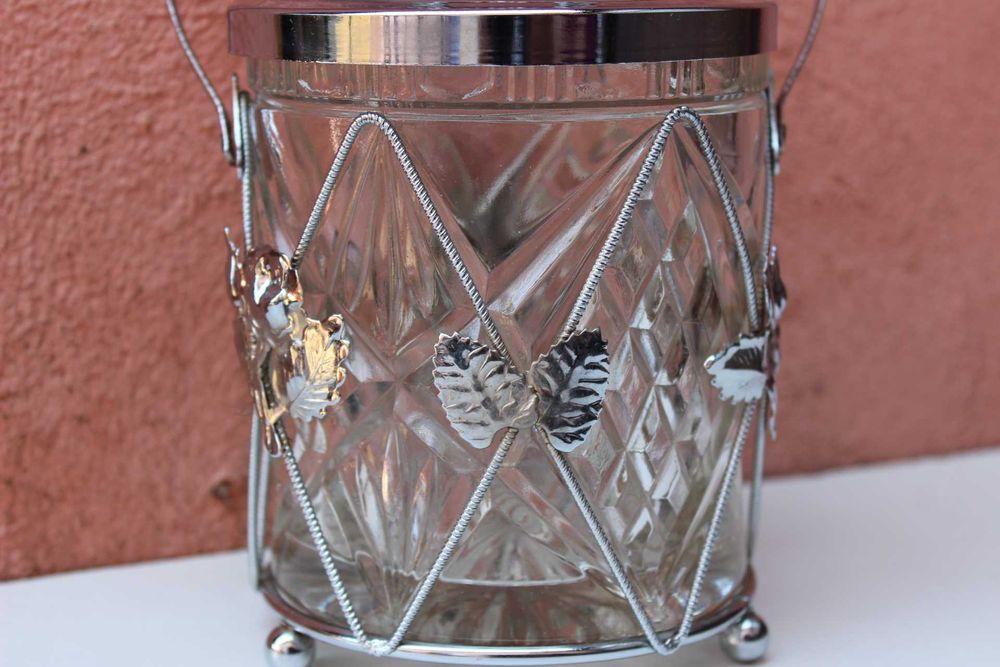 Bomboniera sticla taiata/metal ANGLIA, prima parte secol 20