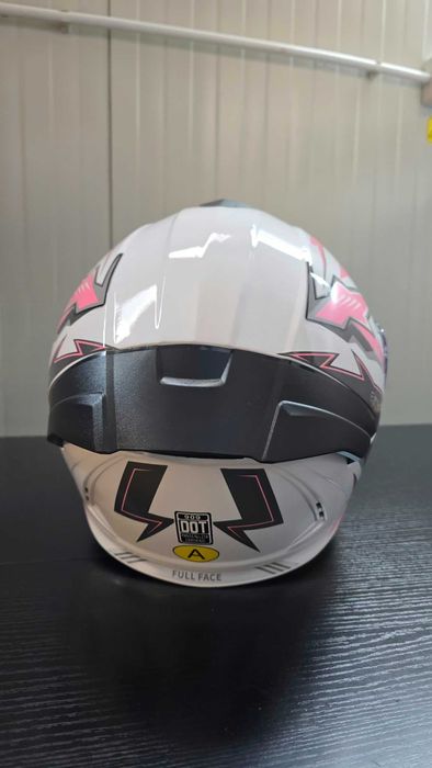 Casca Moto/Scuter Flip-Up, Viziera Dubla, Modulabila, Roz