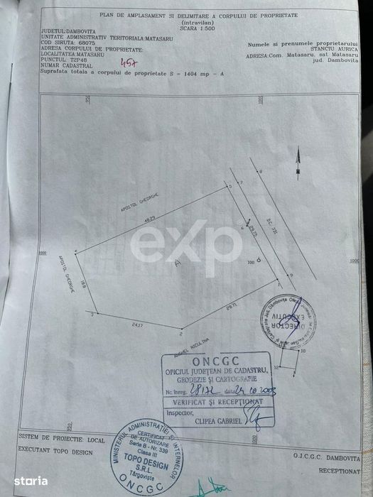Comision 0% Teren intravilan 1400 mp stradal vizavi padure Matasaru