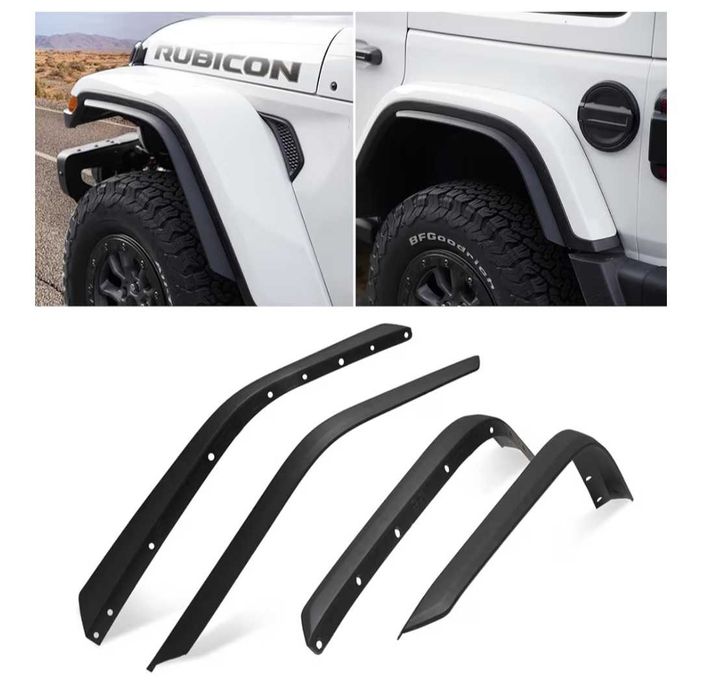 Set 4 extensii overfendere Jeep Wrangler JL / JLU 2018+ (aripi înalte) - NOI, sigilate