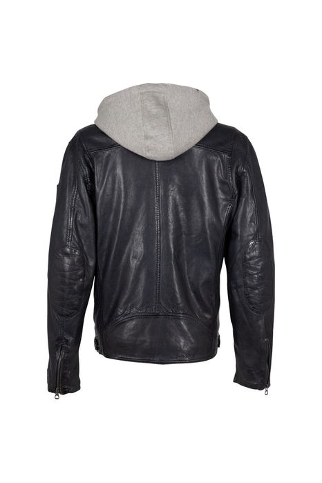 Geaca de Piele Barbati Mauritius Negru/Bleumarin GMBraeden