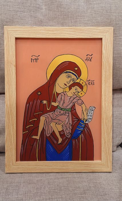 Icoana pictata pe sticla