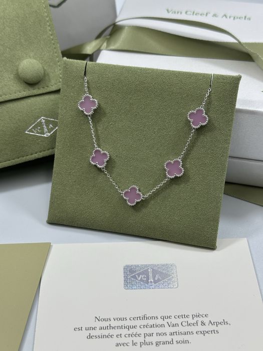 Brățară MINI Van Cleef & Arpels 5 motifs White Gold 750 Pink
