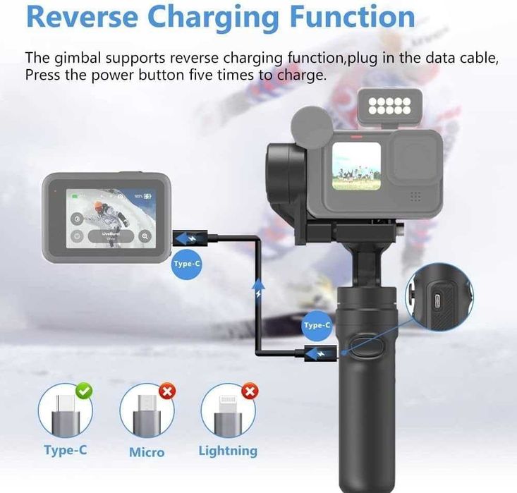 Stabilizator Gimbal INKEE Falcon Plus pentru cameră de acțiune GoPro