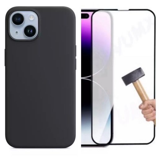 Husa Soft Touch Materia Inter+Folie Sticla Iphone 14/15/16E/17/PRO/MAX