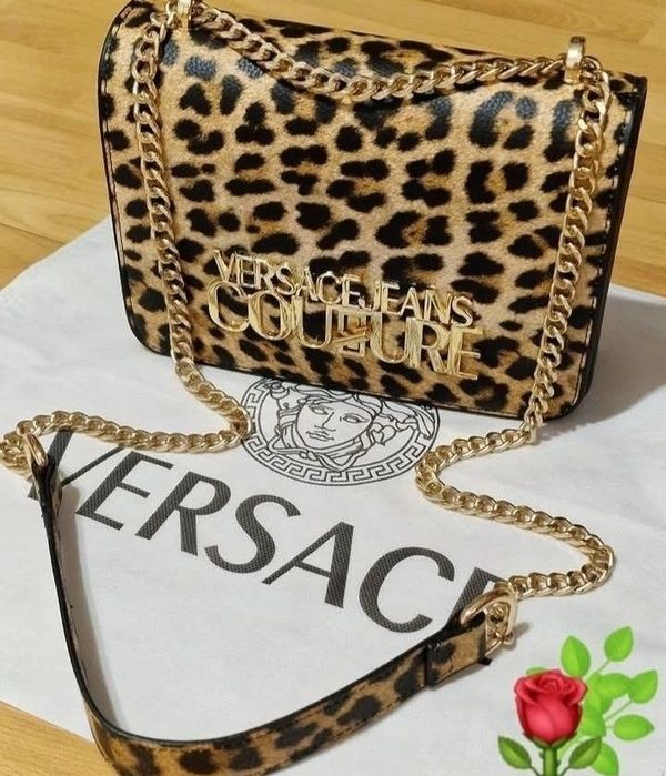 Geanta Versace model animal print,Italia, saculet, etichetă