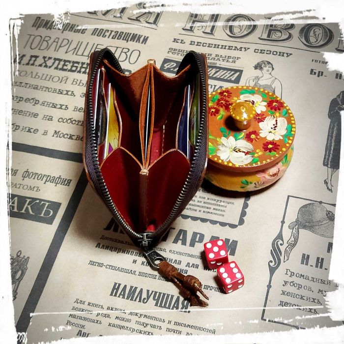 Продам портмоне зиппер из натуральной кожи