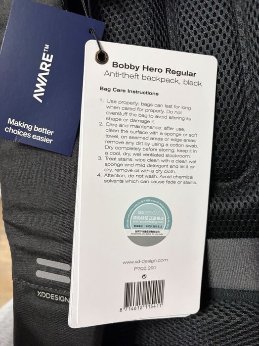 XD Design Bobby Hero Regular – анти-кражбена раница (черна)