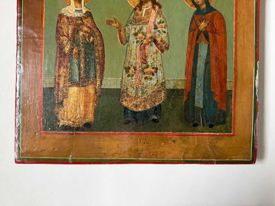 Icoană pe lemn „Acoperământul Maicii Domnului”, șc. ruseacă, sec. XIX