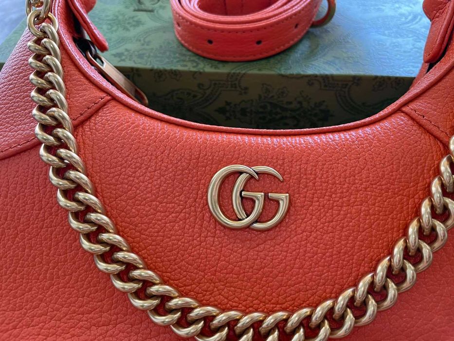 GUCCI Дамска Кожена Чанта Гучи Aphrodite Златно GG Gold Автентична