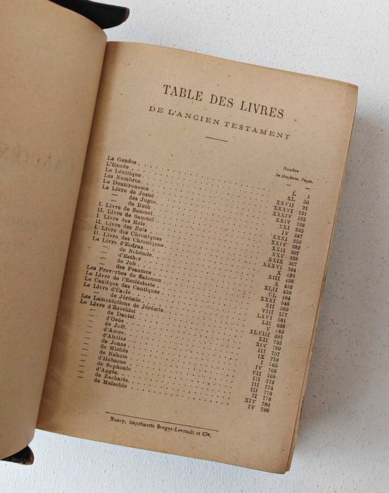Biblia / Biblie in limba franceza , 1898, 11x16x3 cm , coperta piele