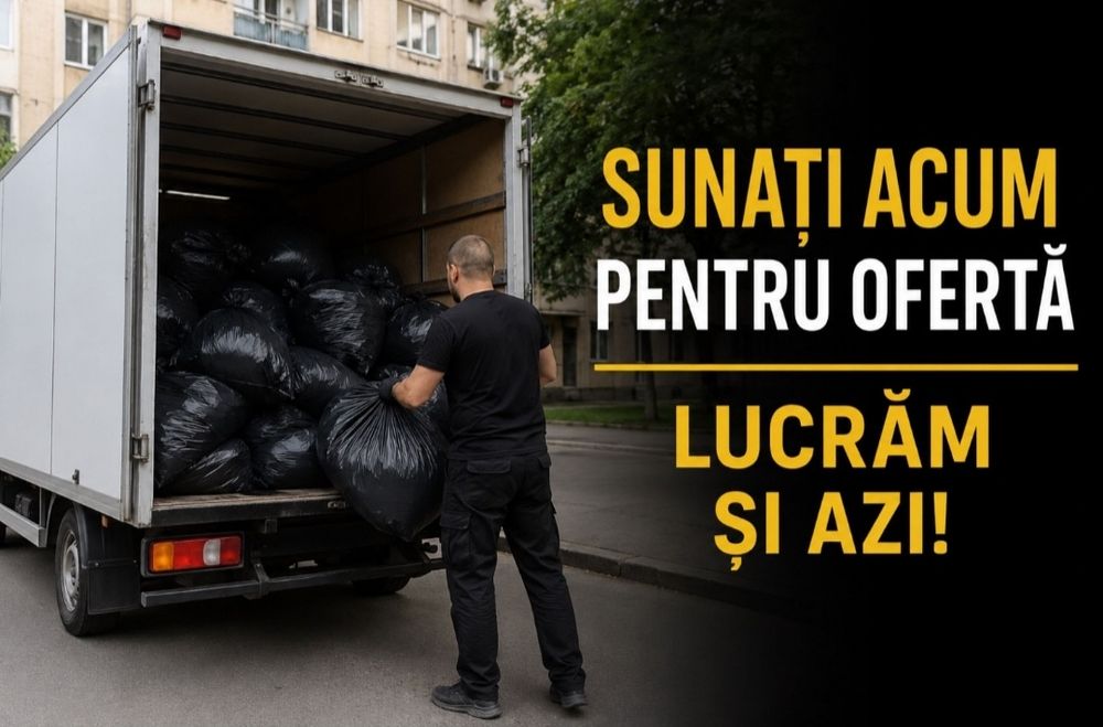 Oferim servicii complete de debarasări mobilier vechi moloz deșeuri