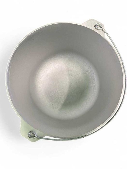 Ceaun aluminiu alimentar cu capac 16.5 litri fund plat gros D36cm H22c