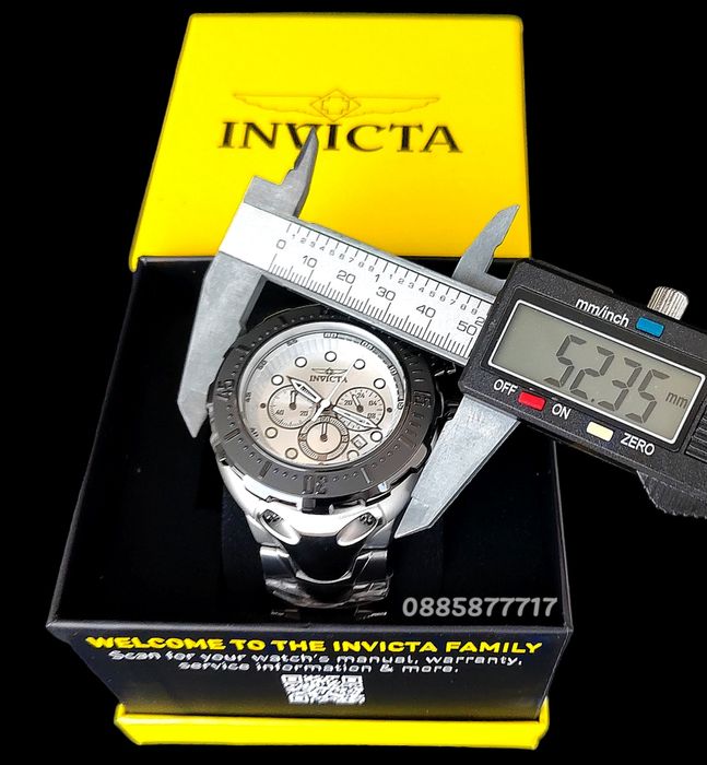 ПРОМО!!! часовник INVICTA Thunderbolt Silver 52 mm, Инвикта нов