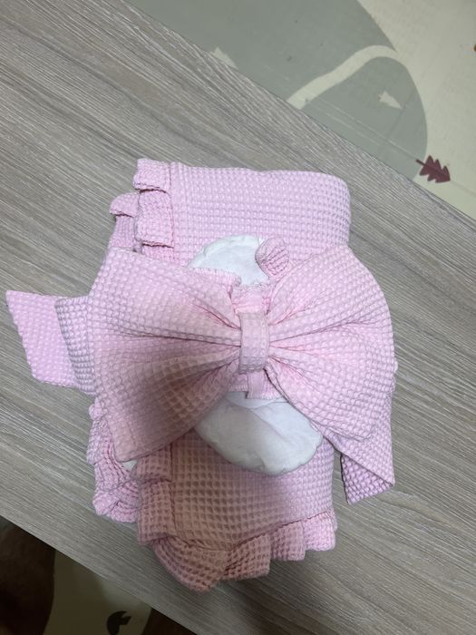 Лукс порт бебе - розов капитон с минки -75/75 см