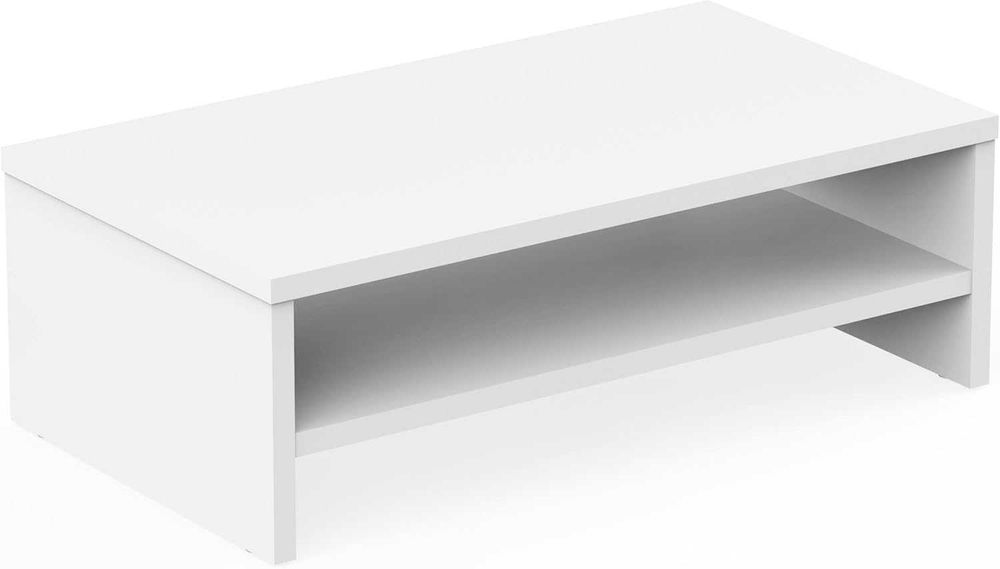 Дървена стойка за монитор лаптоп принтер телевизор 42,5* 23,5*14 cmбял