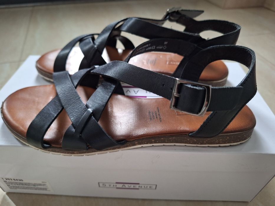 Sandale superbe Fifth Avenue Deichman, piele naturala, aproape noi