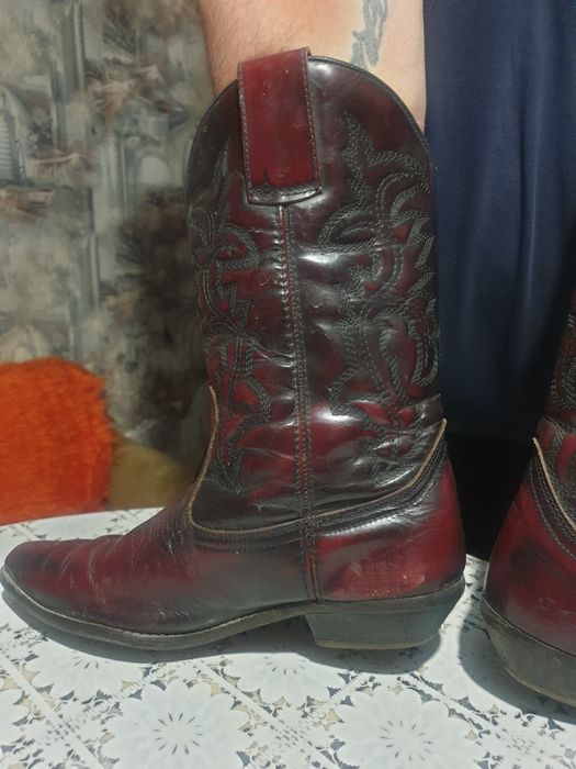 Винтидж каубойски ботуши Y2K Rancho Burgundy Western Rodeo