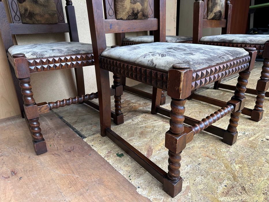 4 buc Scaun Vintage din lemn masiv sculptate stil Baroc