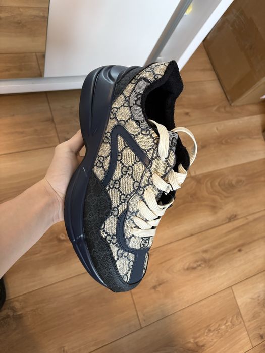 Gucci Rhyton Trainers Beige Blue Monogram
