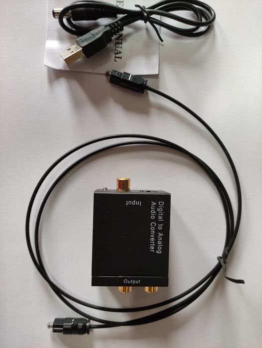 Оптичен конвертор цифров към аналогов RCA аудио Toslink,опция блутут