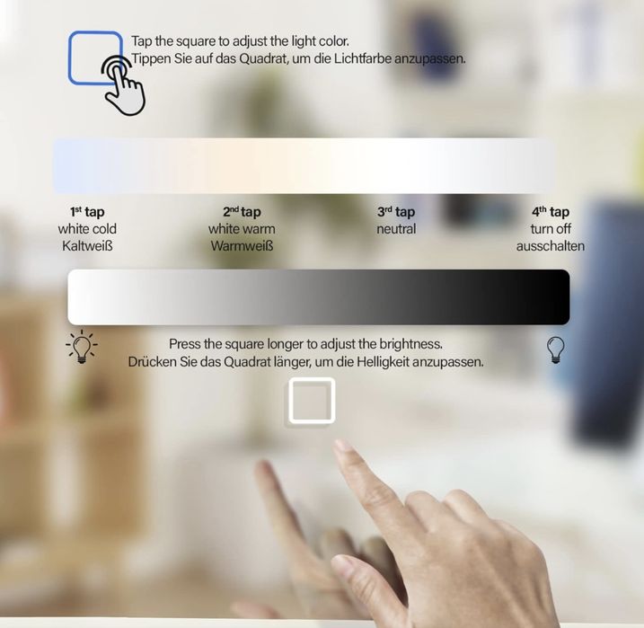 Огледало за баня Aquamarin® с LED осветление - 80 x 60 см