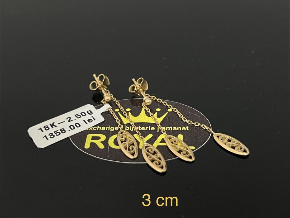 Bijuteria Royal CB: Cercei dama aur 18k 2,50gr
