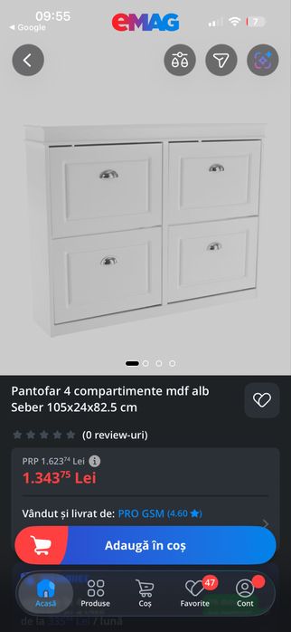 Pantofar alb cu 4 compartimente //foarte practic