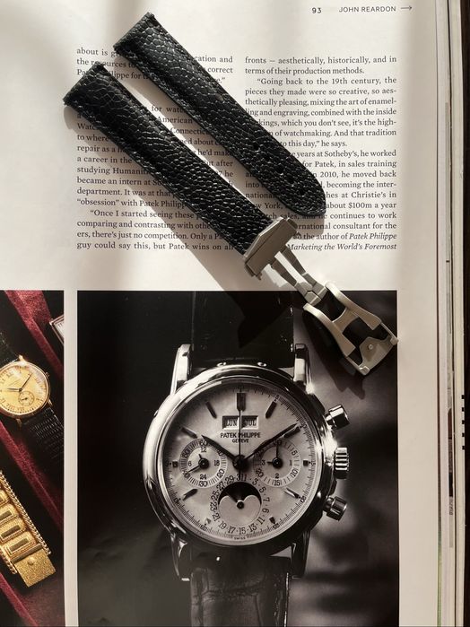 Curea pentru ceas de lux lucrata manual din piele de strut