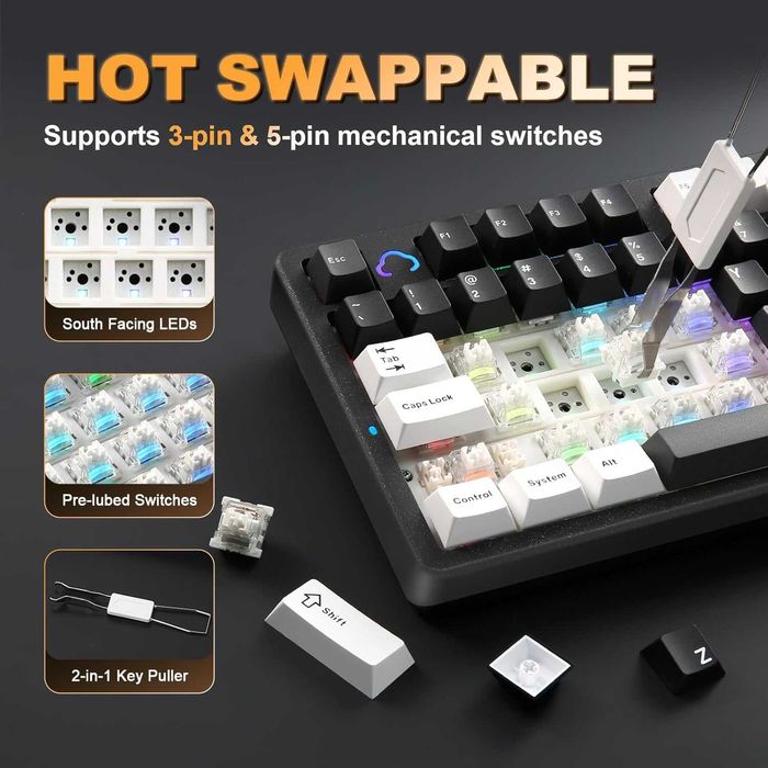 Алуминиева механична клавиатура YUNZII AL98 QMK/VIA (Нова)