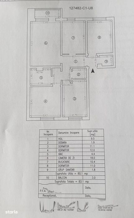 Apartament 4 camere Arcu
