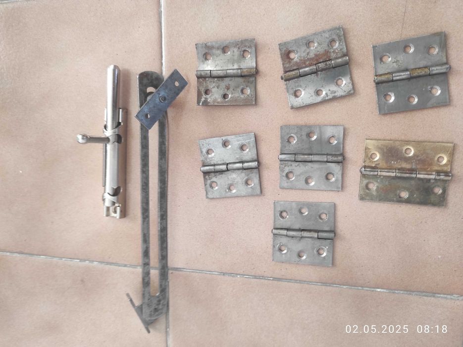 Антикварни ПАНТИ за мебели, ограничител барче, резе ново