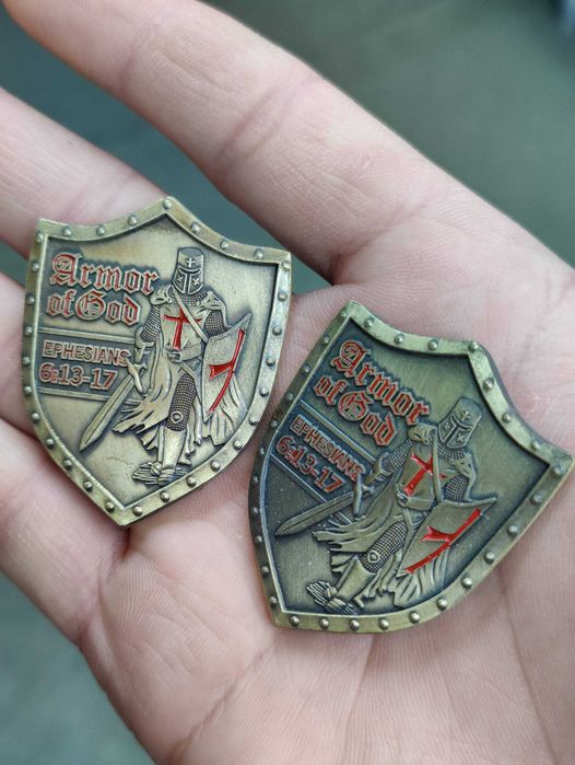 Medalion moneda Armor of God EPH 61317 Challenge Shield of Faith