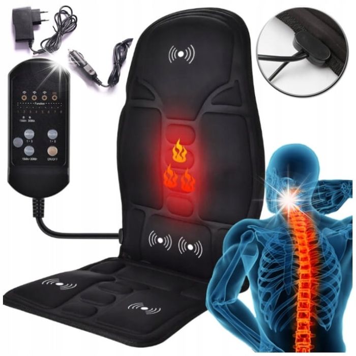 Масажна и отоплителна постелка за кола и офис
