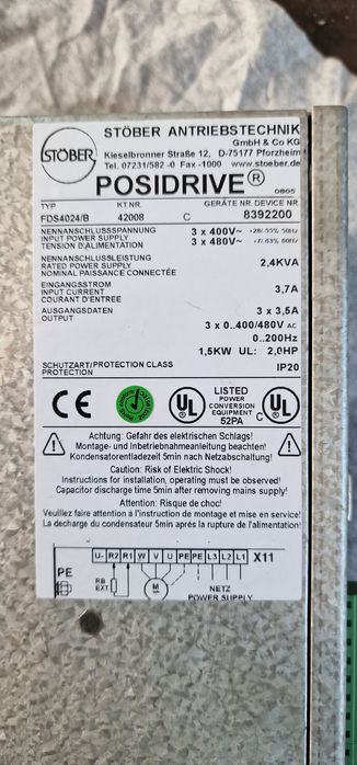 Convertizor de Frecvență STÖBER POSIDRIVE FDS 4024/B - 1.5kW (2HP)